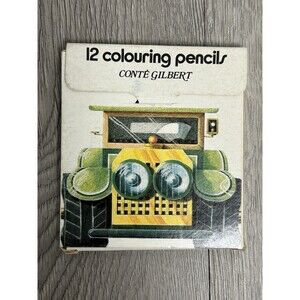 12 Vintage Conte Gilbert Colored Pencils Minis Made In France Slightly Used